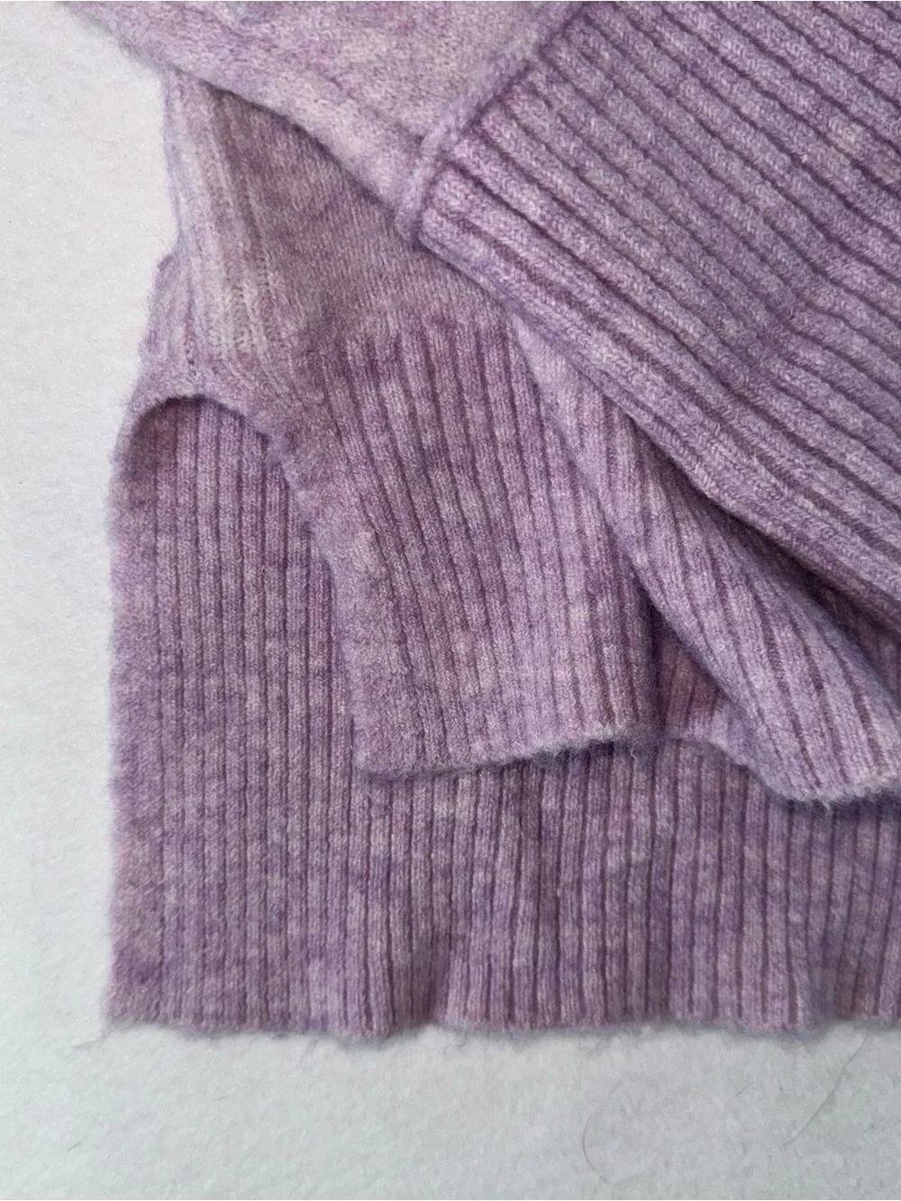J. Crew Lavender Ribbed Turtleneck Sweater alpaca merino wool